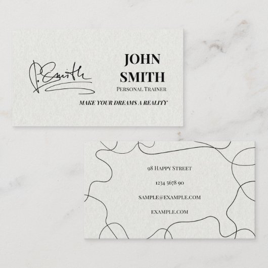 ミニマルモダンパーソナルトレーナー名刺 名刺 (正面/裏面)