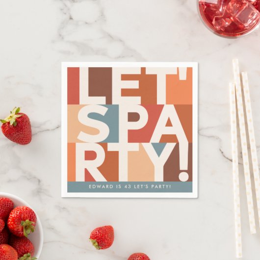 ミニマルモダンパーティーはっきりした スタンダードカクテルナプキン (インサイチュ)