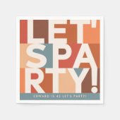 ミニマルモダンパーティーはっきりした スタンダードカクテルナプキン (正面)