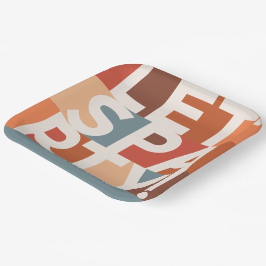 ミニマルモダンパーティーはっきりした ペーパープレート (傾斜あり)