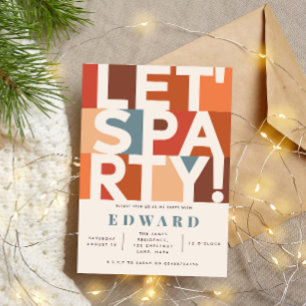 ミニマルモダンパーティーはっきりした 招待状