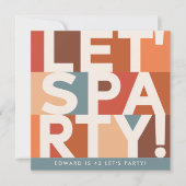 ミニマルモダンパーティーはっきりした 招待状 (正面)