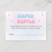 ミニマルモダンピンク&ブルーおむつラッフル エンクロージャーカード (正面)