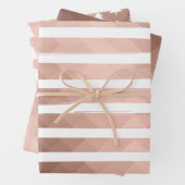 ミニマルモダンピンストライプク金ゴールドのクリスマスツリー ラッピングペーパーシート (インサイチュ)