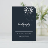 ミニマルモダンファインアートフローラウェディングRSVP 出欠カード (スタンド正面)