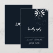 ミニマルモダンファインアートフローラウェディングRSVP 出欠カード (正面/裏面)