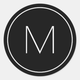 ミニマルモダンフォント独身の文字モノグラム ラウンドシール