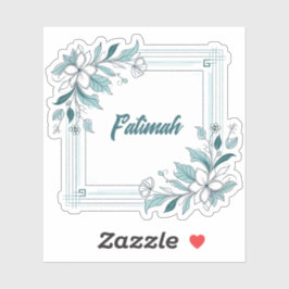 ミニマルモダンフローラの名前（白と緑） シール