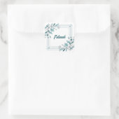 ミニマルモダンフローラの名前(白と緑) スクエアシール (バッグ)