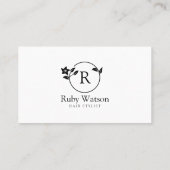 ミニマルモダンフローライニシャル美容師 ロイヤリティカード (裏面)