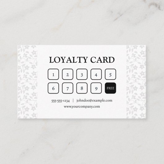 ミニマルモダンフローライニシャル美容師 ロイヤリティカード (正面)