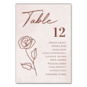 ミニマルモダンフローラスケッチエレガントな結婚式 テーブルナンバー (裏面)