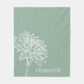 ミニマルモダンフローラスケッチホーム フリースブランケット (正面)