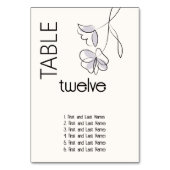 ミニマルモダンフローラダスティプラムとバフ テーブルナンバー (正面)