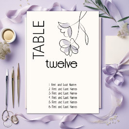 ミニマルモダンフローラダスティプラムとバフ テーブルナンバー