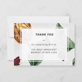 ミニマルモダンフローラ結婚チューリップ – サンキューカード