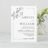 ミニマルモダンフローラ結婚式招待状 招待状 (スタンド正面)