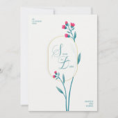 ミニマルモダンフローラ結婚式招待状 招待状 (正面)