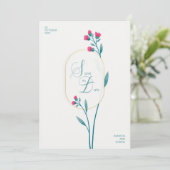 ミニマルモダンフローラ結婚式招待状 招待状 (スタンド正面)