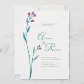 ミニマルモダンフローラ結婚式招待状 招待状 (裏面)