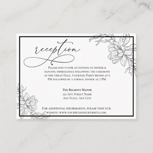 ミニマルモダンフローラ結婚披露宴 エンクロージャーカード (正面)