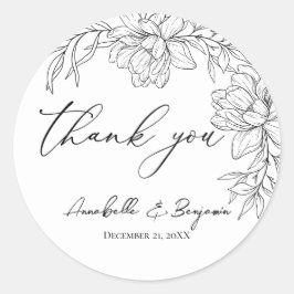 ミニマルモダンフローラ結婚披露宴 ラウンドシール
