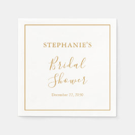 ミニマルモダンブライダルシャワーナプキンス スタンダードカクテルナプキン