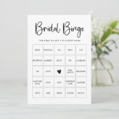 ミニマルモダンブライダルシャワービンゴゲームカード 招待状 (スタンド正面)