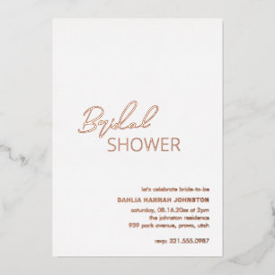 ミニマルモダンブライダルシャワー 箔招待状