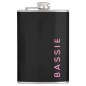 ミニマルモダンブラック名前をカスタムする フラスク (正面)