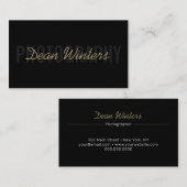 ミニマルモダンブラック金ゴールド写真家 名刺 (正面/裏面)