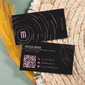 ミニマルモダンブラック&ロセゴールドフェミニン 名刺