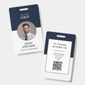 ミニマルモダンプロフェッショナルの写真企業のID バッジ (Front & Back)