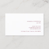 ミニマルモダンプロフェッショナルほこりっぽいバラシンプル 名刺 (裏面)