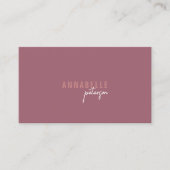 ミニマルモダンプロフェッショナルほこりっぽいバラシンプル 名刺 (正面)