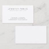 ミニマルモダンプロフェッショナルエレガントホワイトプレーン 名刺 (正面/裏面)