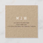 ミニマルモダンプロフェッショナルエレガント スクエア名刺 (裏面)