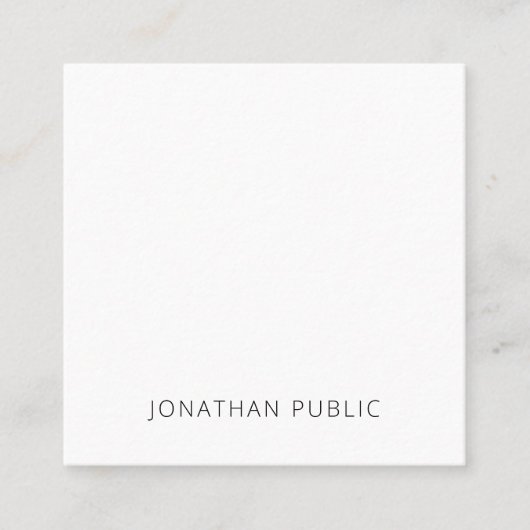 ミニマルモダンプロフェッショナルトレンディーテンプレートトップ スクエア名刺 (正面)