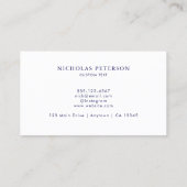 ミニマルモダンプロフェッショナルネイビーブルーメタリック 名刺 (裏面)