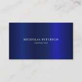 ミニマルモダンプロフェッショナルネイビーブルーメタリック 名刺 (正面)