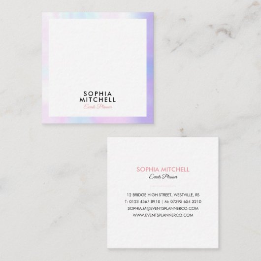 ミニマルモダンプロフェッショナルパー縁どル スクエア名刺 (正面/裏面)