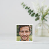 ミニマルモダンプロフェッショナルフォトソーシャルメディア スクエア名刺 (スタンド正面)