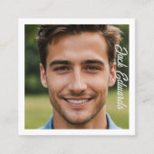 ミニマルモダンプロフェッショナルフォトソーシャルメディア スクエア名刺 (正面)