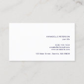 ミニマルモダンプロフェッショナルブルーシンプルホワイト 名刺 (裏面)