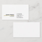 ミニマルモダンプロフェッショナルホワイトシンプル金ゴールド 名刺 (正面/裏面)