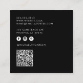 ミニマルモダンプロフェッショナル写真家 スクエア名刺 (裏面)