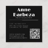 ミニマルモダンプロフェッショナル写真QRコード スクエア名刺 (裏面)