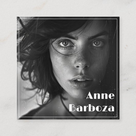 ミニマルモダンプロフェッショナル写真QRコード スクエア名刺 (正面)