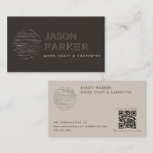 ミニマルモダンプロフェッショナル大工QrコードB 名刺 (正面/裏面)