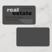 ミニマルモダンプロフェッショナル実在不動産代理人 名刺 (正面/裏面)